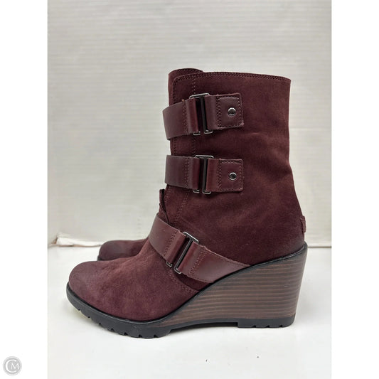 Boots Mid-calf Heels By Sorel In Maroon, Size: 10