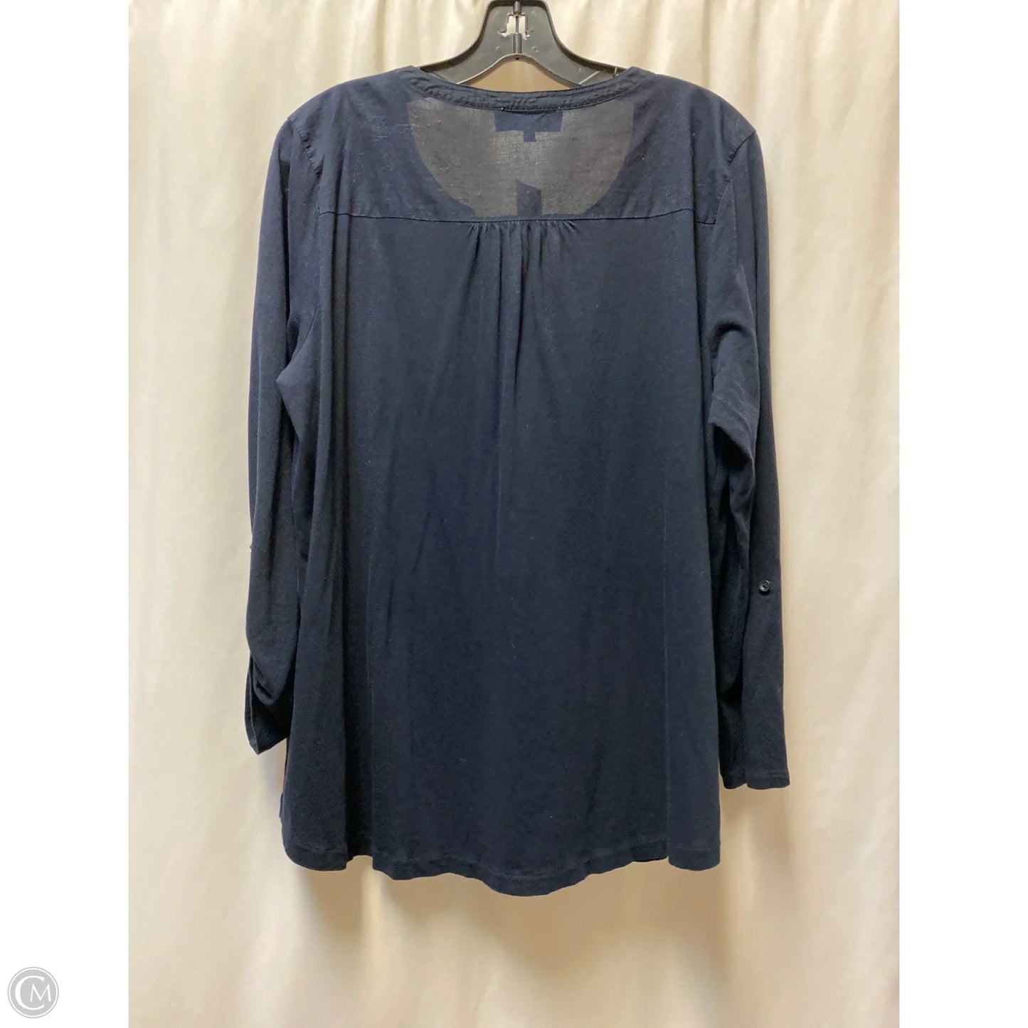 Top Long Sleeve By Jones New York In Navy, Size: 1x