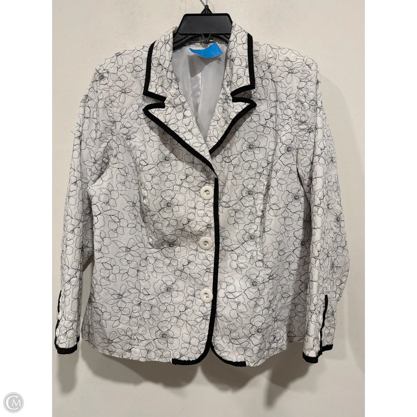 Blazer By Clothes Mentor In Black & White, Size: Xl