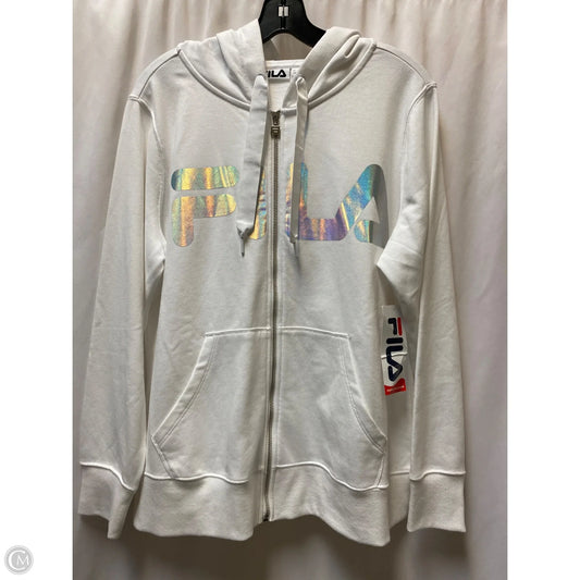 Sweatshirt Hoodie By Fila In White, Size: 1x