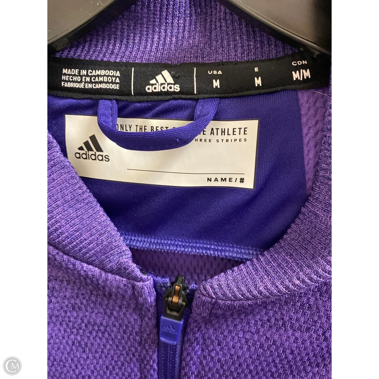 Athletic Jacket By Adidas In Purple, Size: M