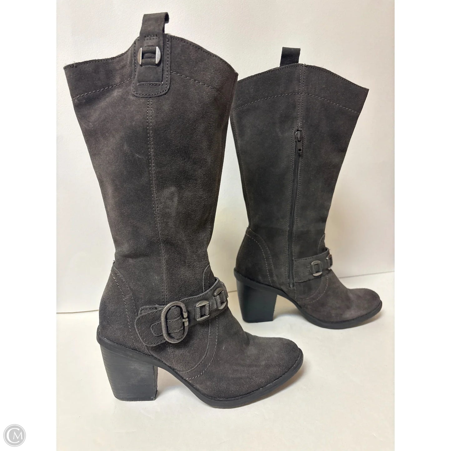 Boots Mid-calf Heels By Bare Traps In Grey, Size: 7