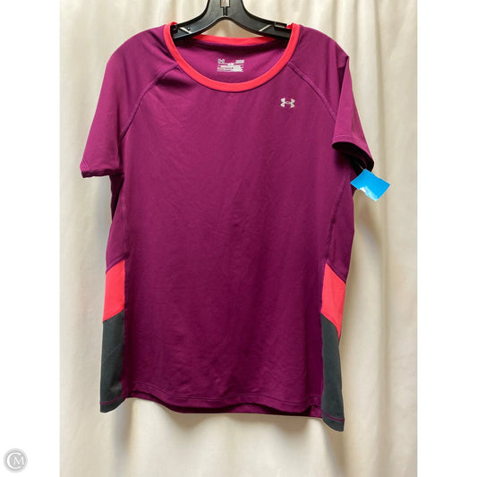 Athletic Top Short Sleeve By Under Armour In Purple, Size: L