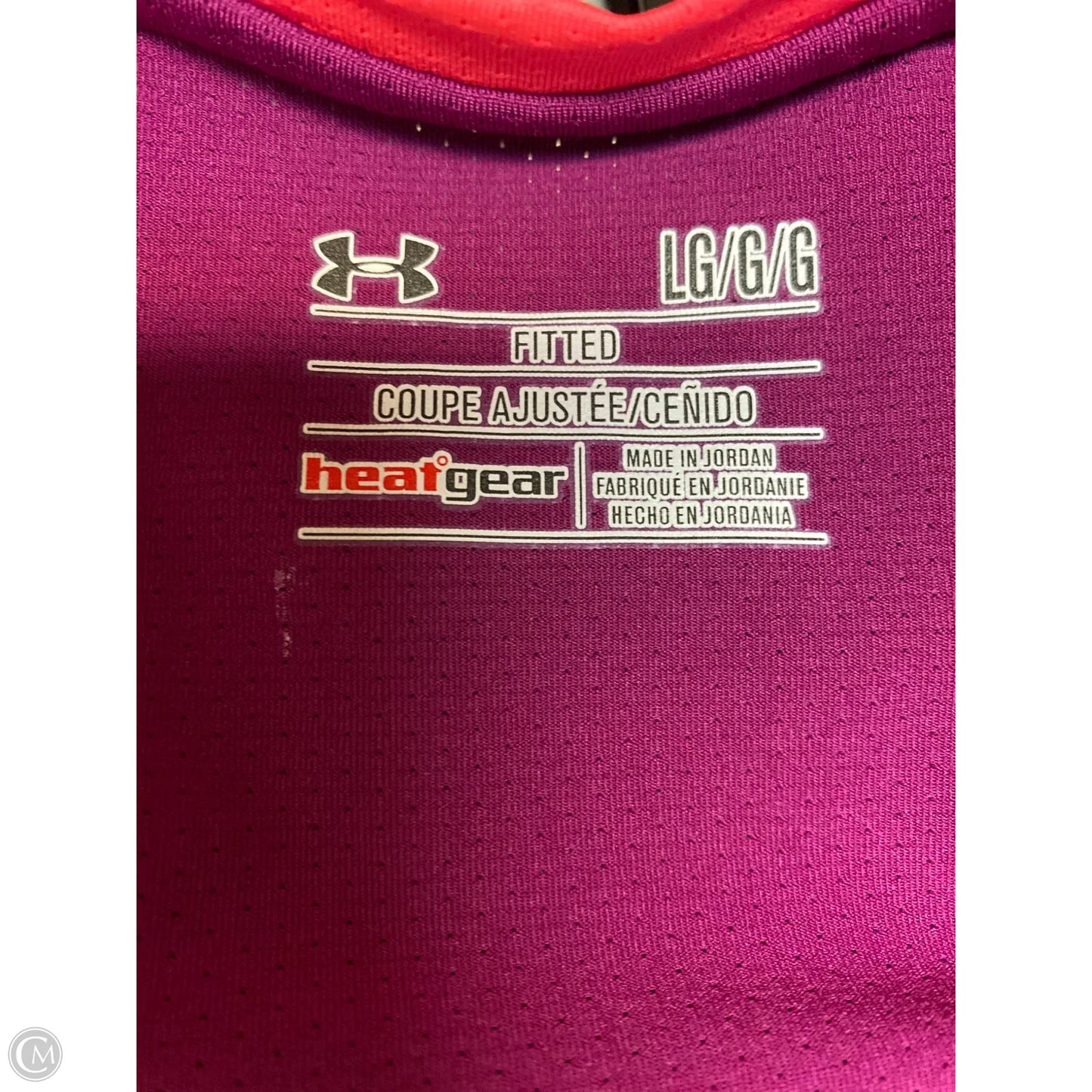 Athletic Top Short Sleeve By Under Armour In Purple, Size: L