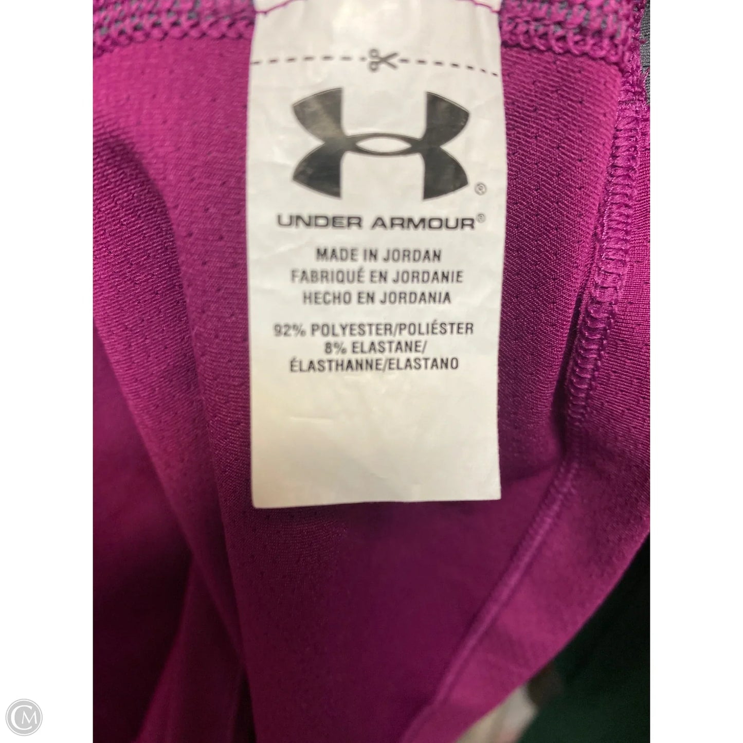 Athletic Top Short Sleeve By Under Armour In Purple, Size: L