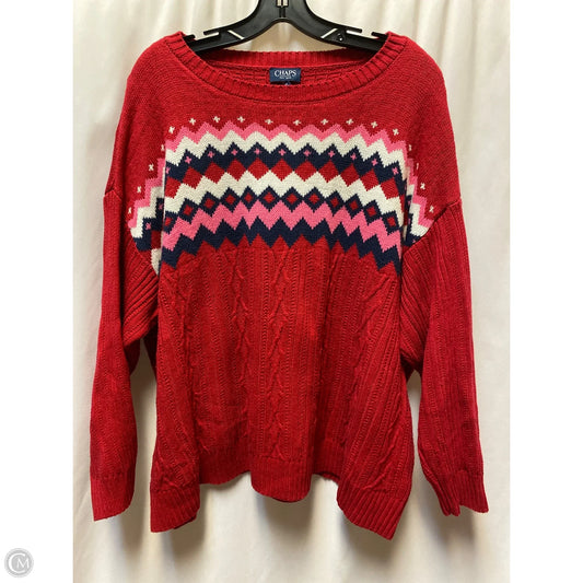 Sweater By Chaps In Red, Size: 2x