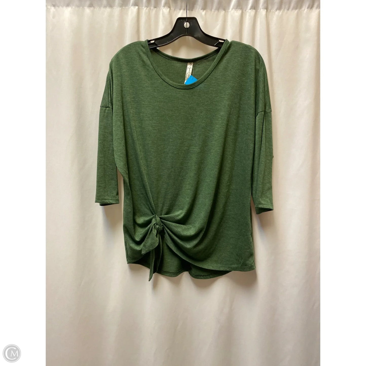 Top Long Sleeve By Perseption Concept In Green, Size: S