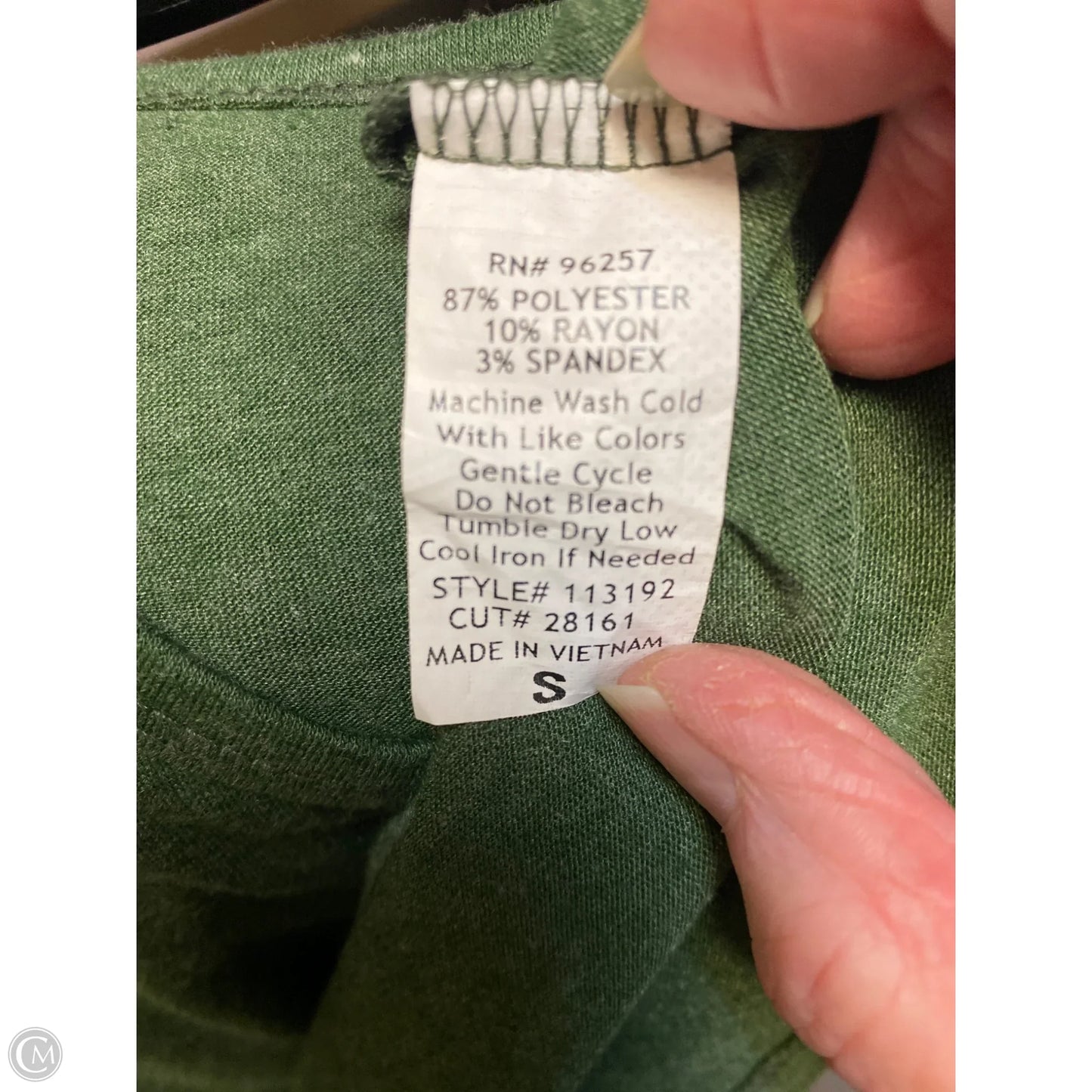 Top Long Sleeve By Perseption Concept In Green, Size: S