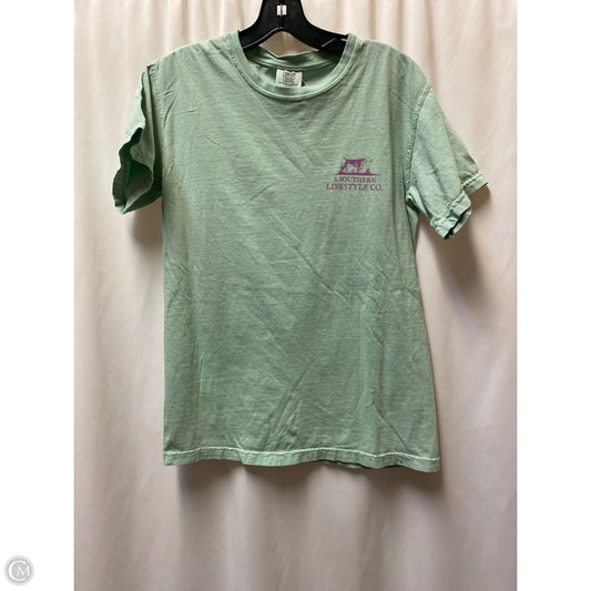 Top Short Sleeve By Comfort Colors In Green, Size: S