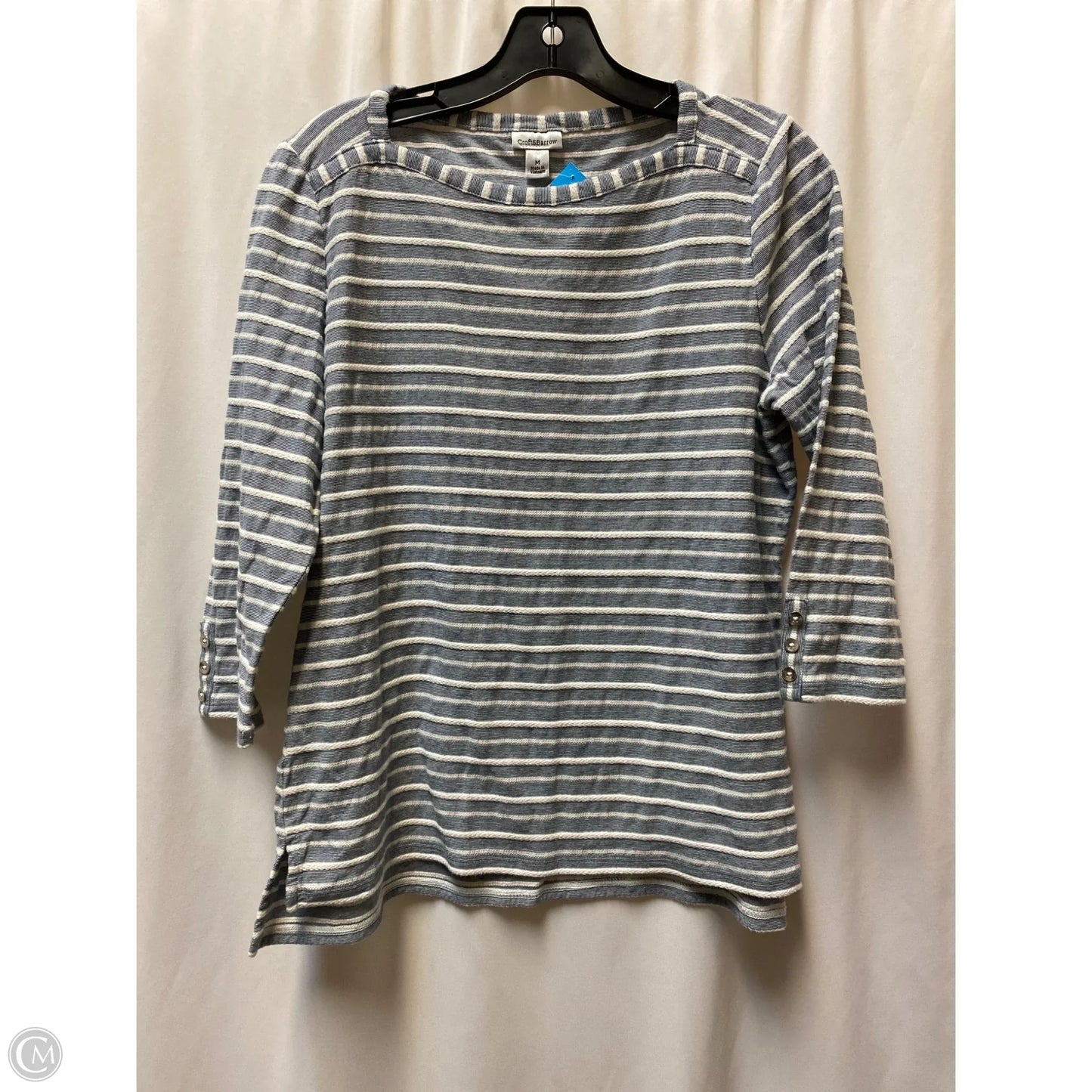 Top 3/4 Sleeve By Croft And Barrow In Blue, Size: M