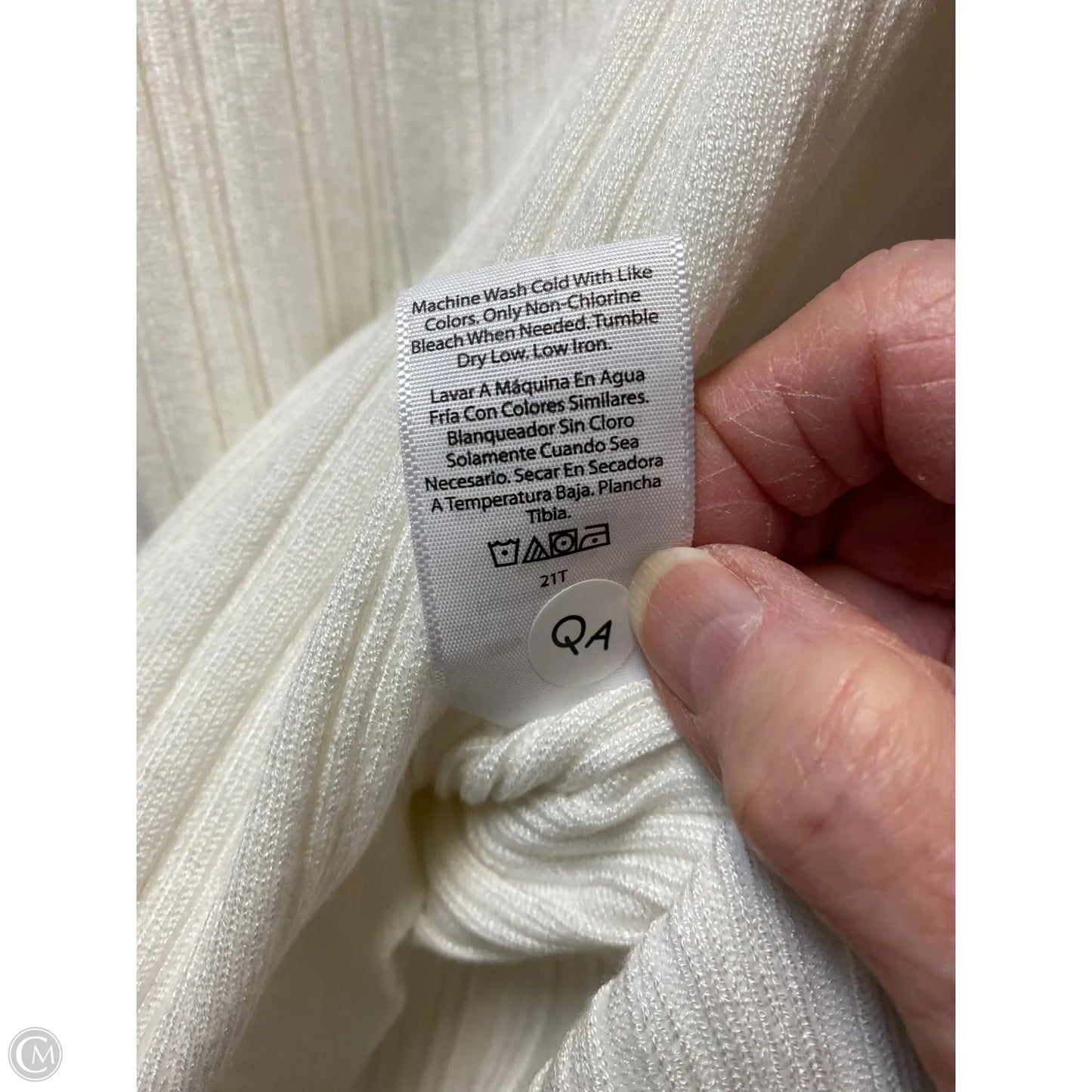 Top Long Sleeve By Time And Tru In White, Size: Xl