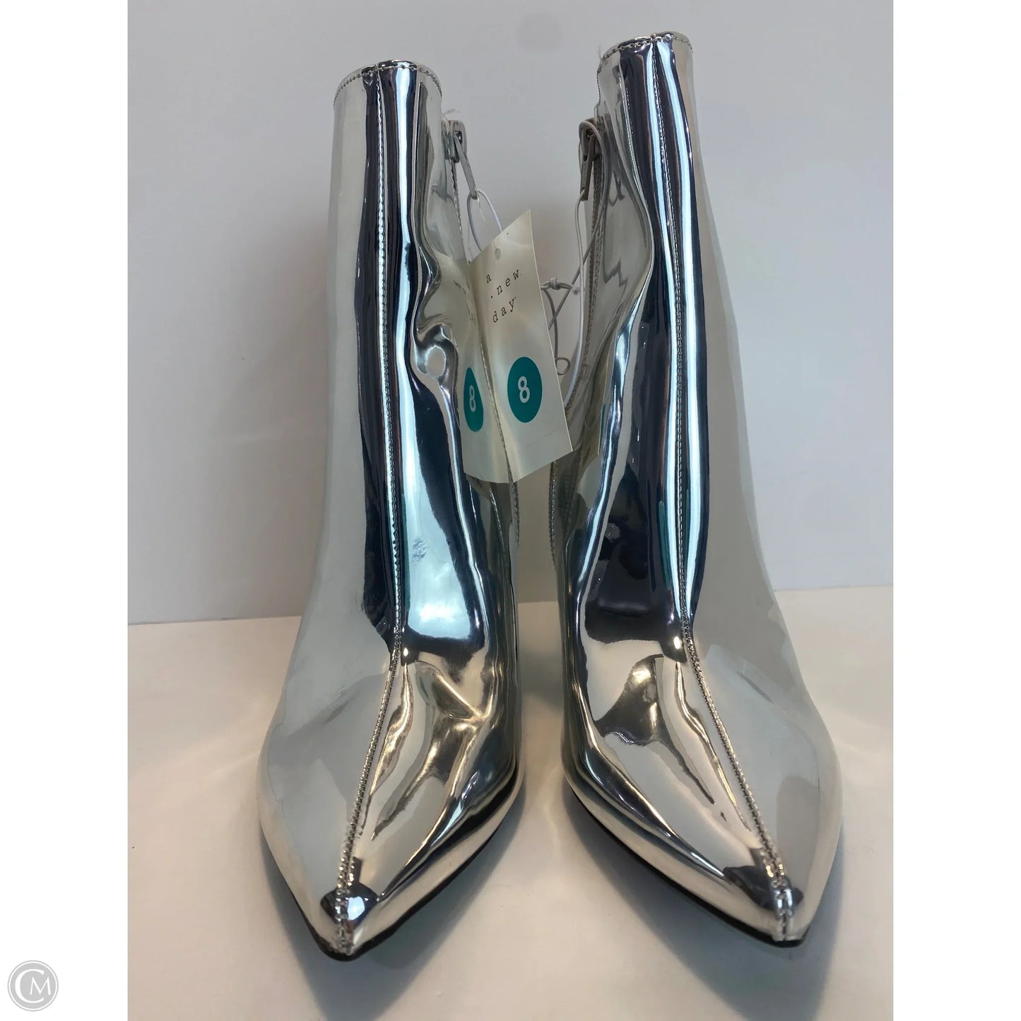 Boots Ankle Heels By A New Day In Silver, Size: 8
