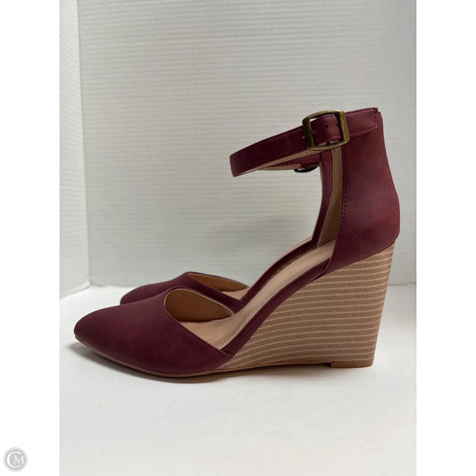 Shoes Heels Block By Clothes Mentor In Maroon, Size: 8