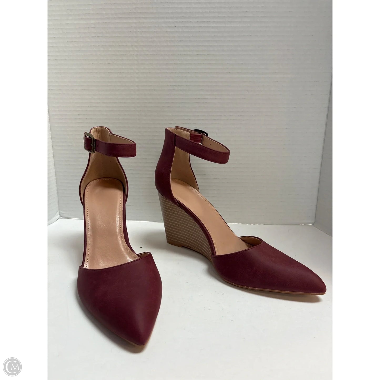 Shoes Heels Block By Clothes Mentor In Maroon, Size: 8