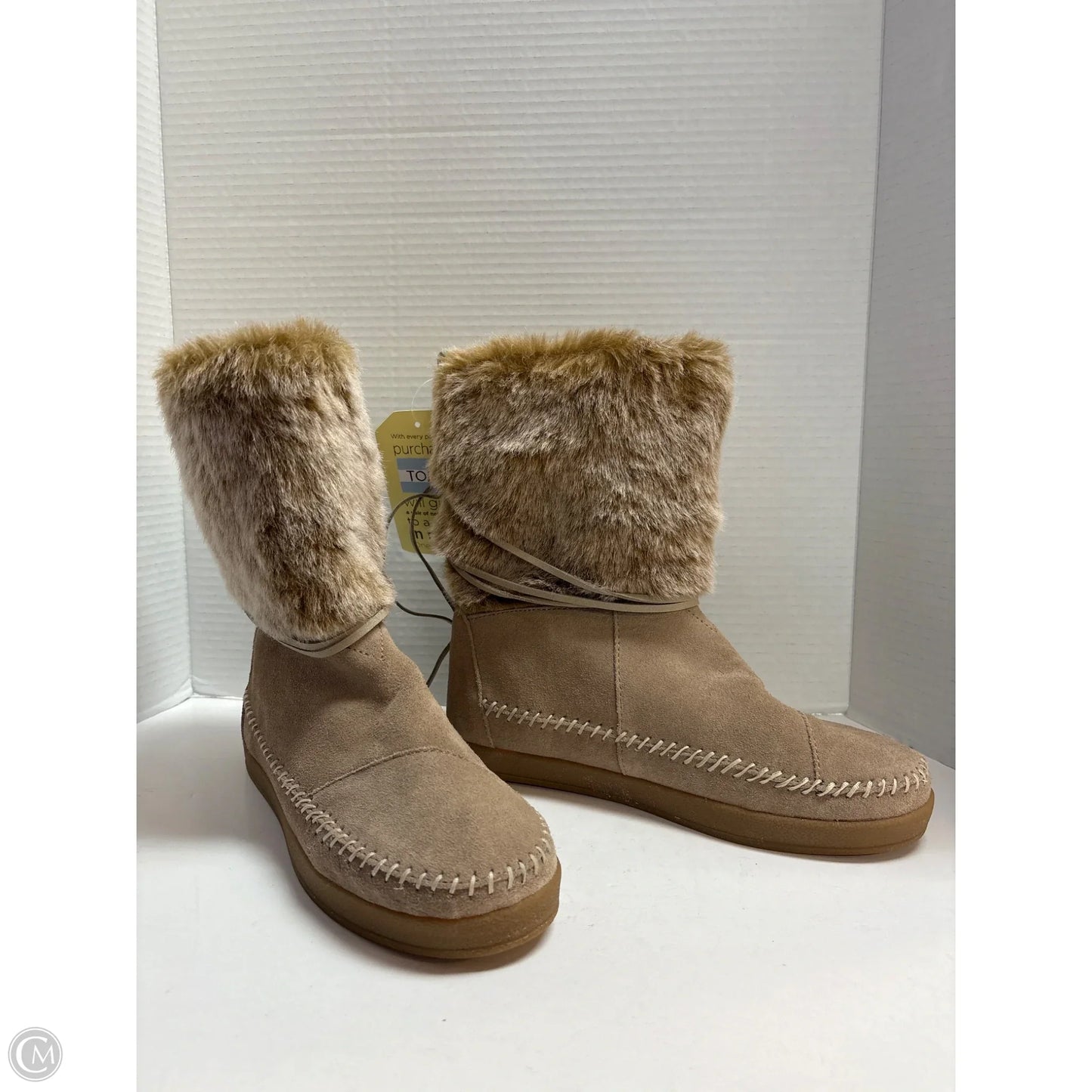 Boots Mid-calf Flats By Toms In Grey, Size: 8