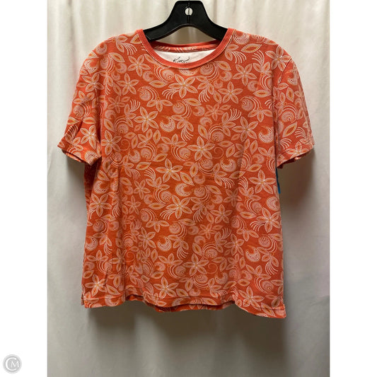 Top Short Sleeve By Kim Rogers In Peach, Size: M