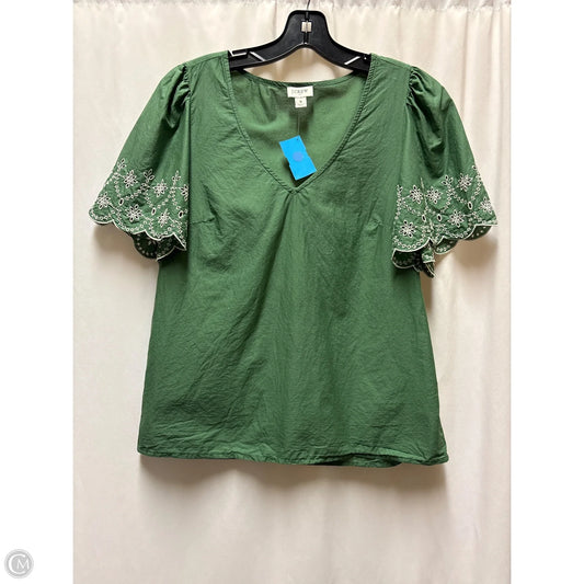 Top Short Sleeve By J. Crew In Green, Size: S