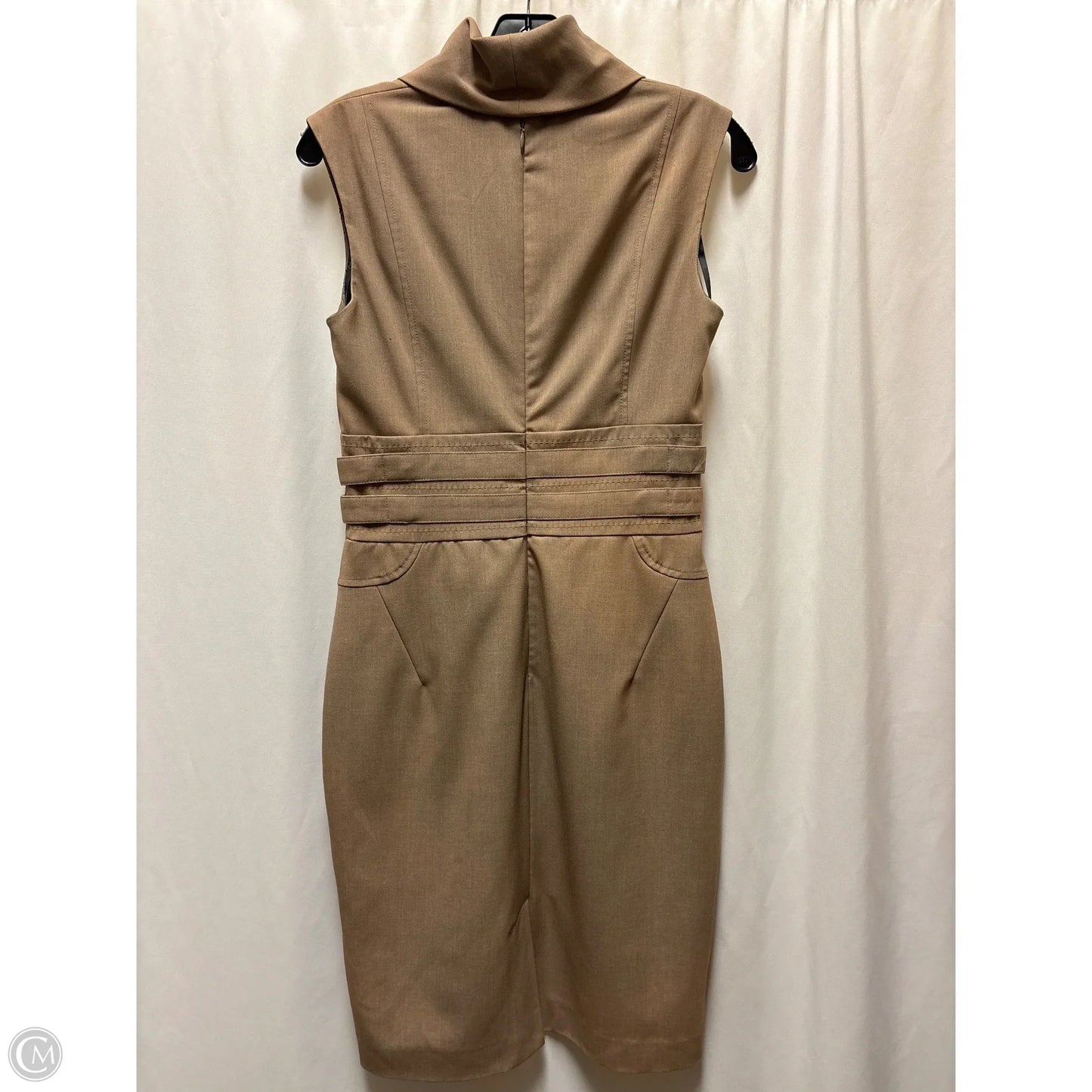 Dress Casual Midi By Calvin Klein In Taupe, Size: S
