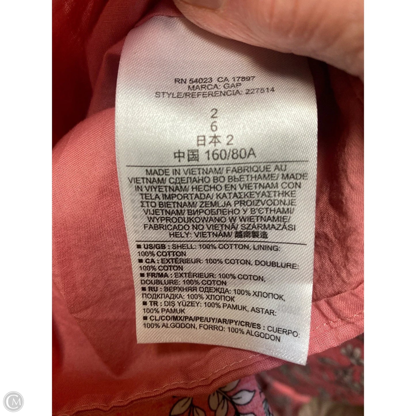 Dress Casual Midi By Gap In Pink, Size: Xs