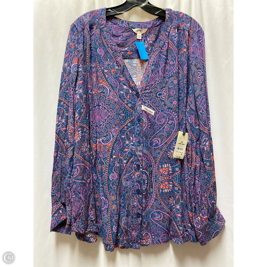 Top Long Sleeve By Terra & Sky In Blue, Size: 1x