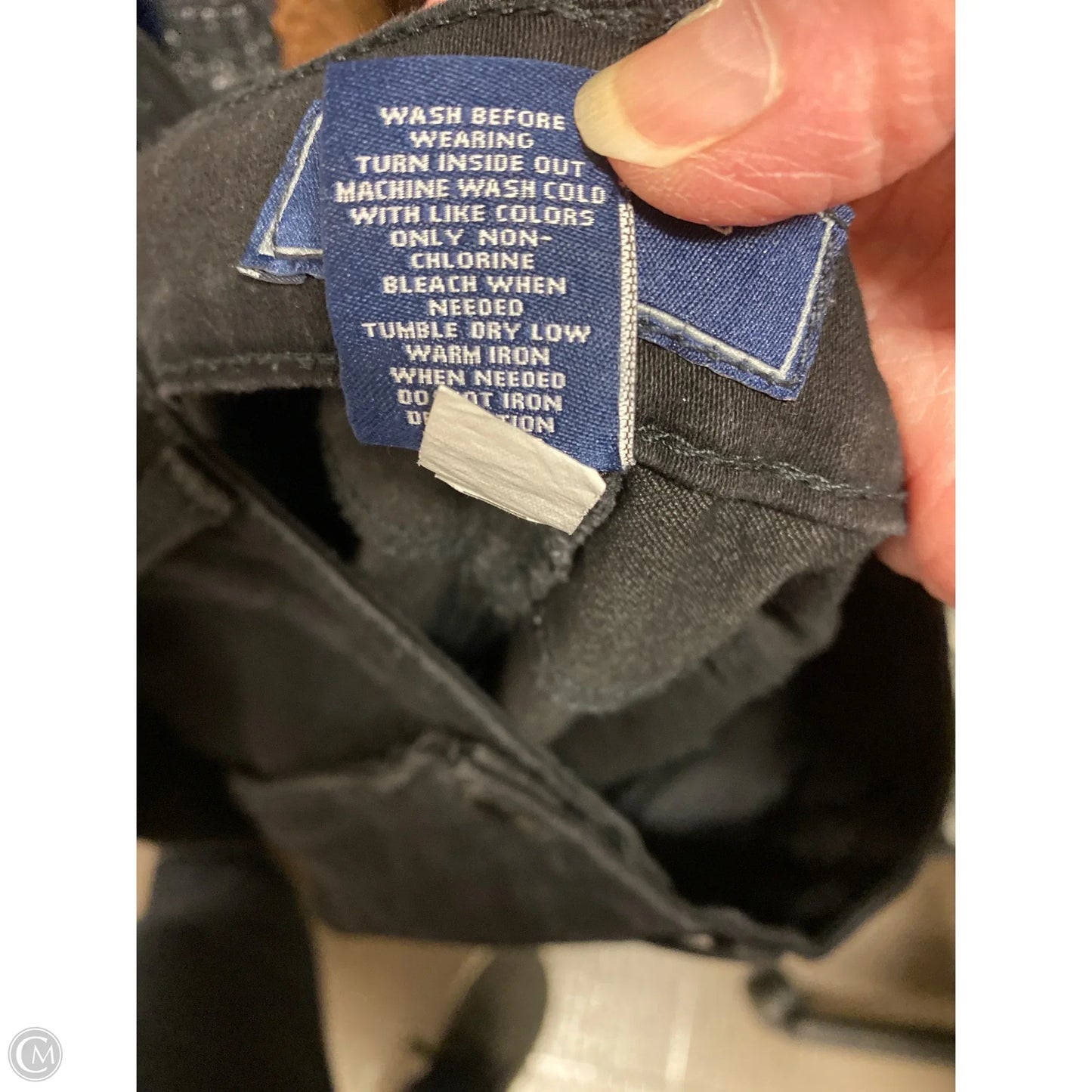 Jeans Straight By Charter Club In Black Denim, Size: 8