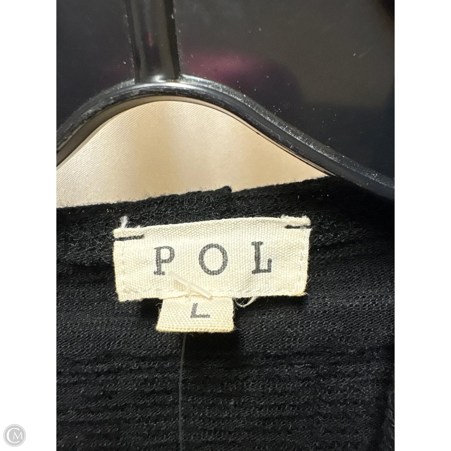 Top Long Sleeve By Pol In Black, Size: L