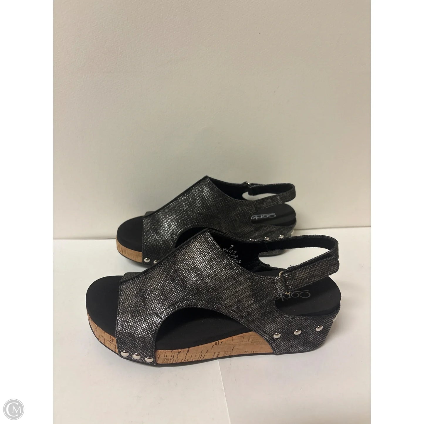 Sandals Heels Block By Corkys In Black, Size: 7