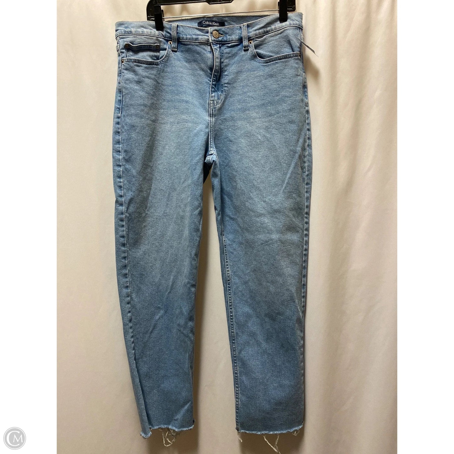 Jeans Cropped By Calvin Klein In Blue Denim, Size: 14