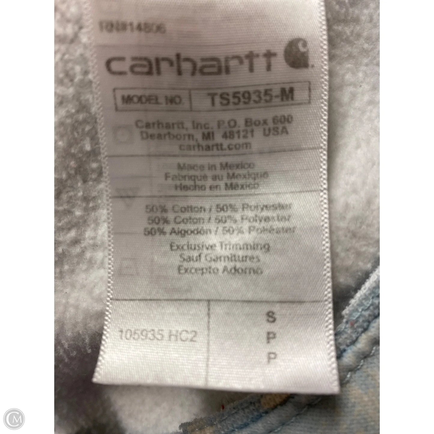 Sweatshirt Collar By Carhartt In Blue, Size: S