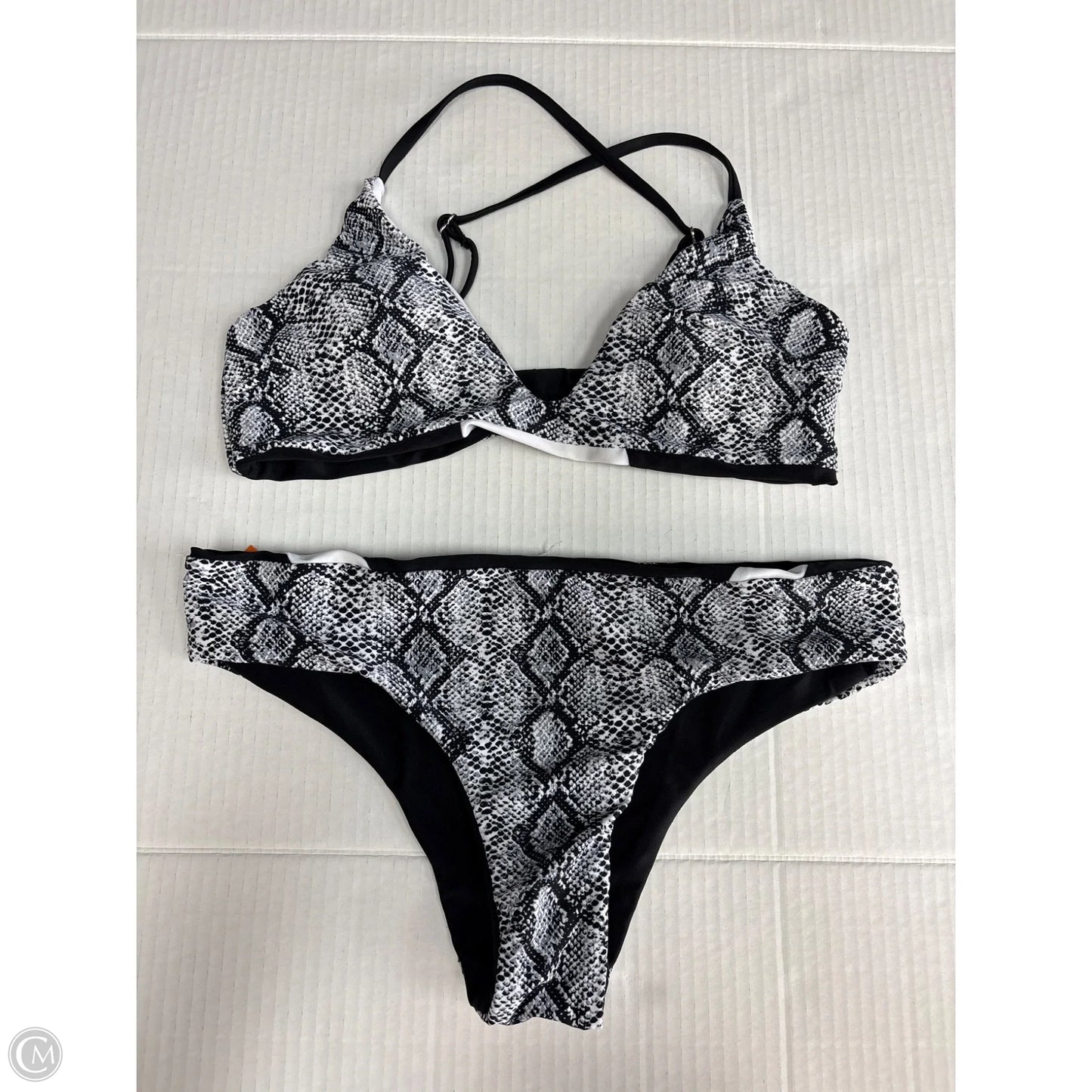 Swimsuit 2pc By Clothes Mentor In Black & White, Size: Xs