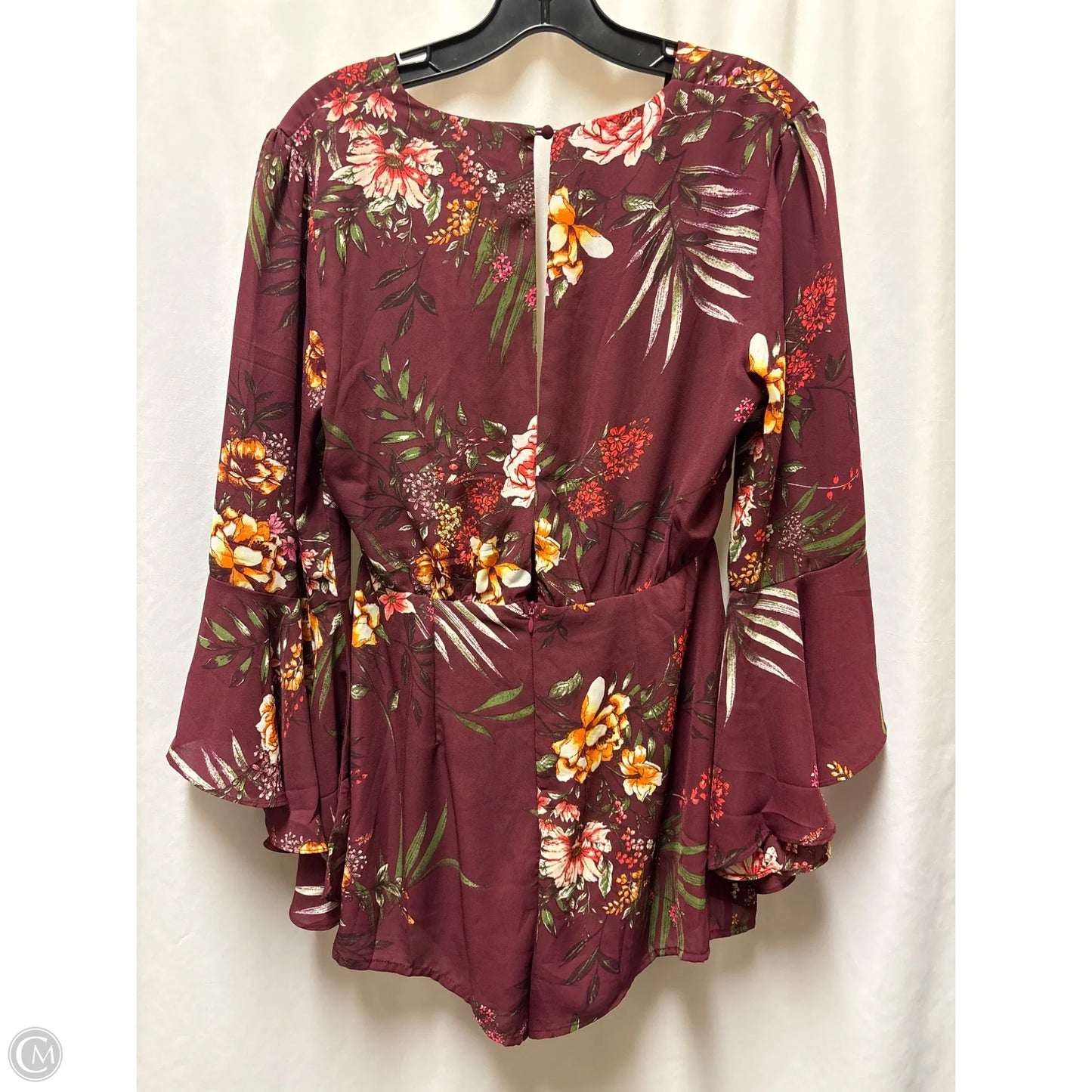 Romper By She + Sky In Maroon, Size: S