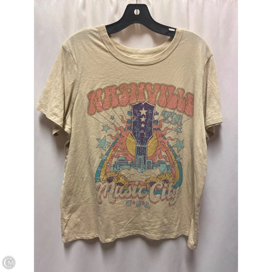 Top Short Sleeve By Zoe And Liv In Beige, Size: Xl
