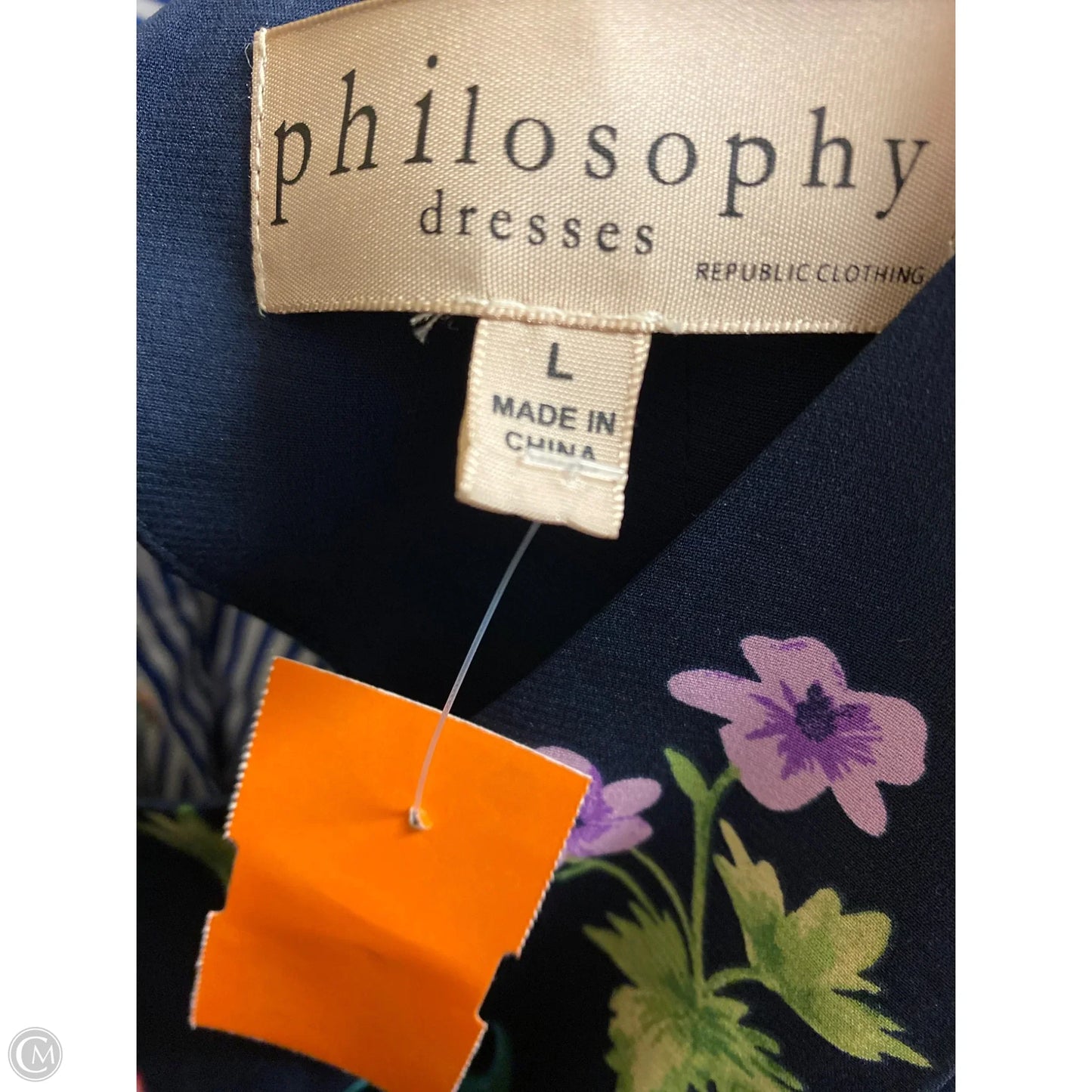 Dress Casual Midi By Philosophy In Navy, Size: L