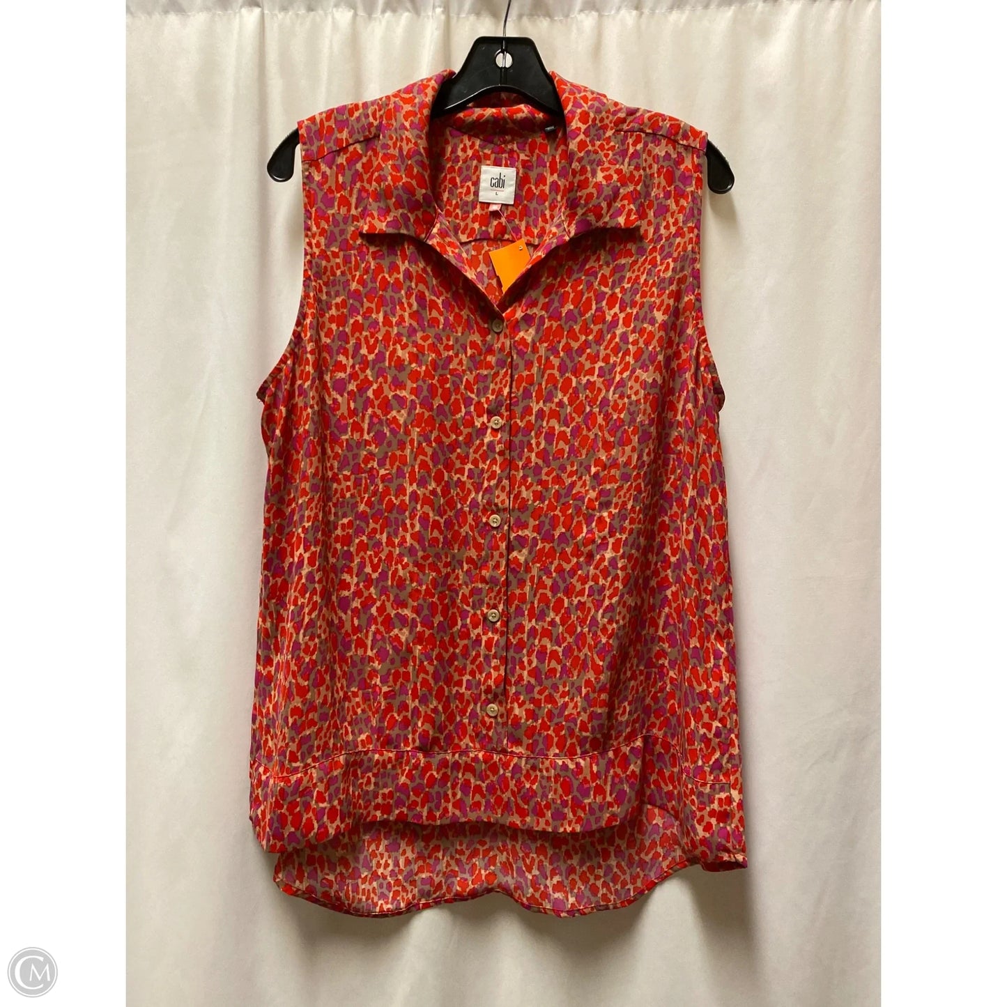 Top Sleeveless By Cabi In Red, Size: L