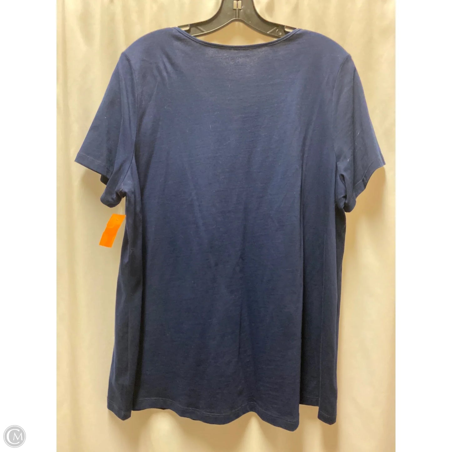 Top Short Sleeve By Kim Rogers In Navy, Size: Xl