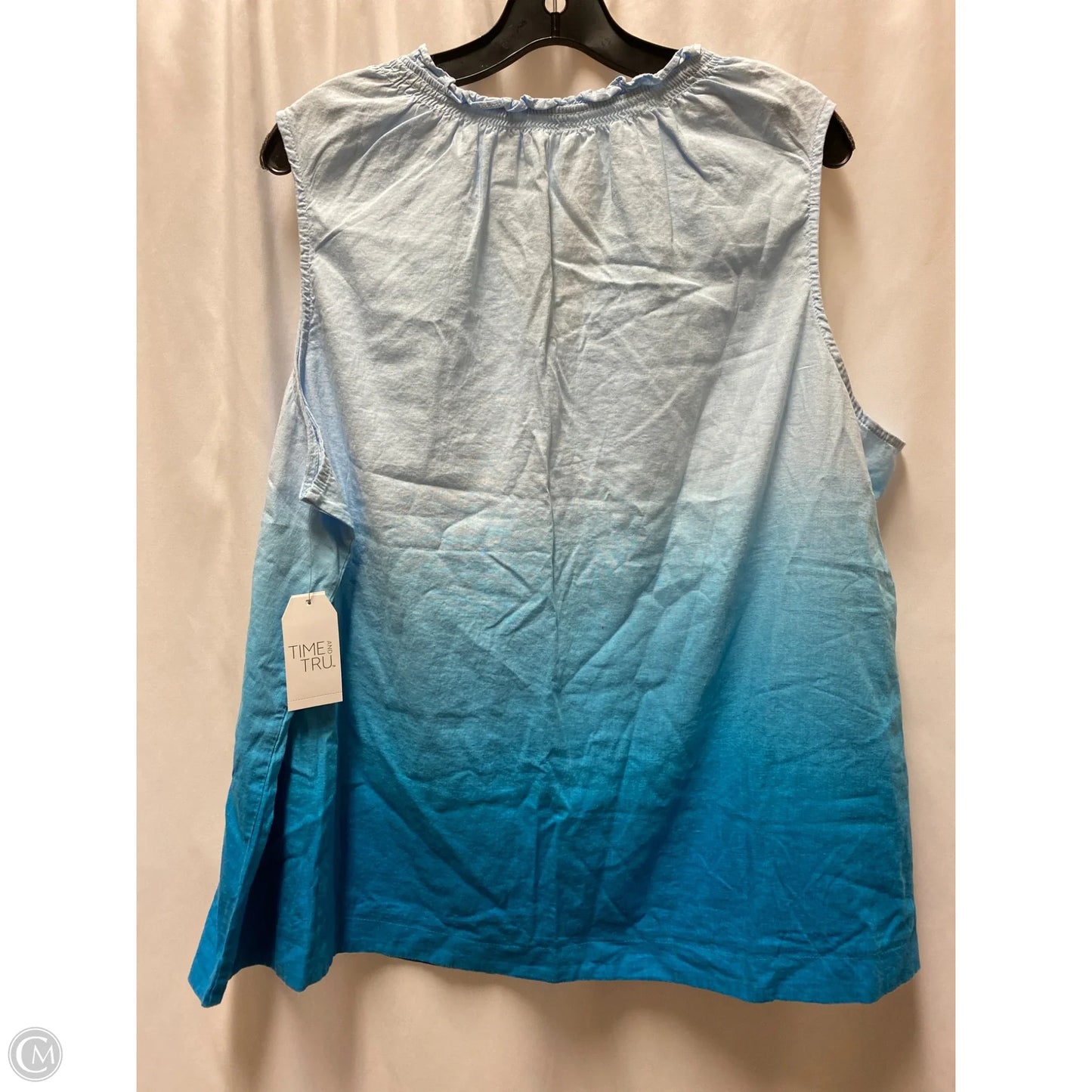 Top Sleeveless By Time And Tru In Blue, Size: 3x