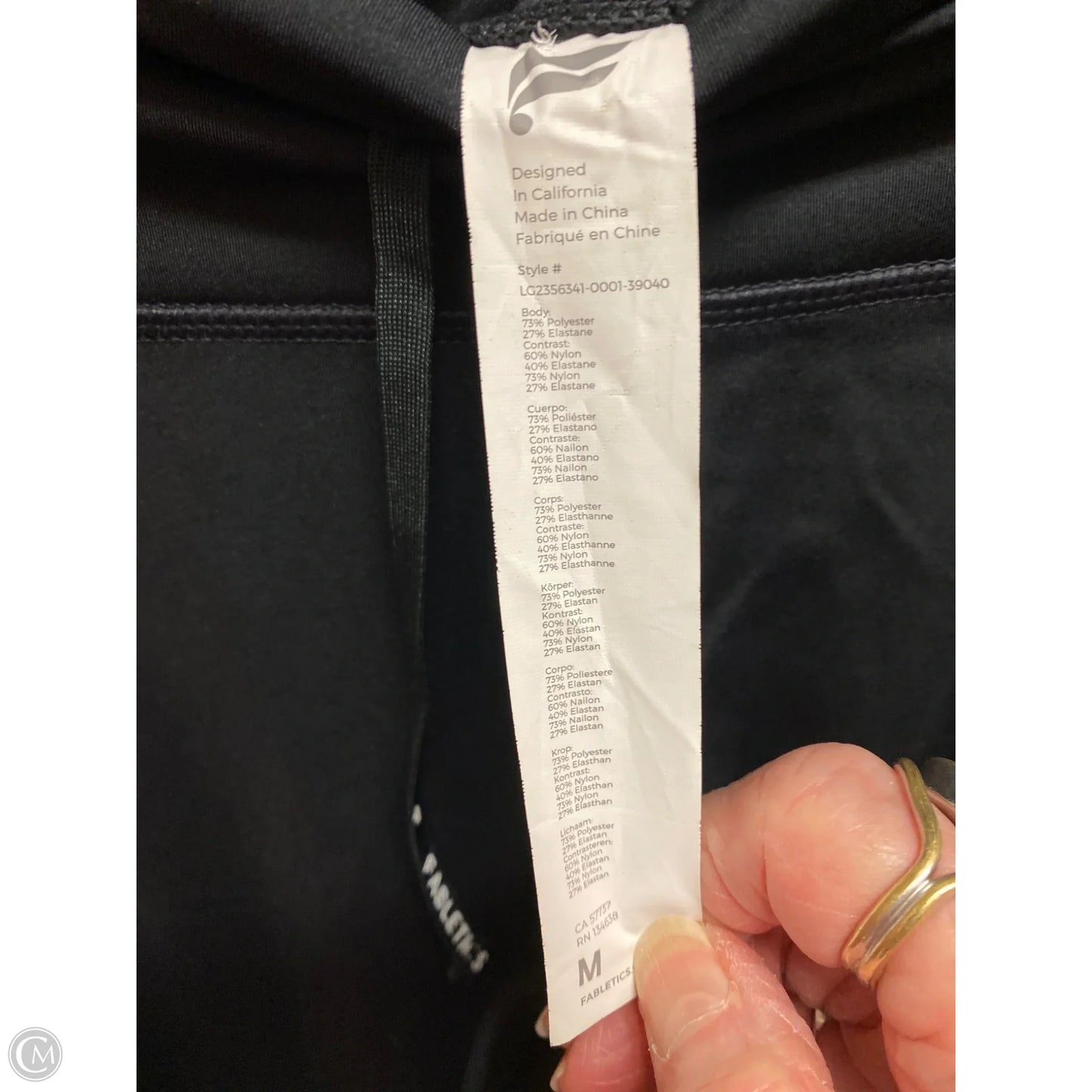 Athletic Leggings By Fabletics In Black, Size: M