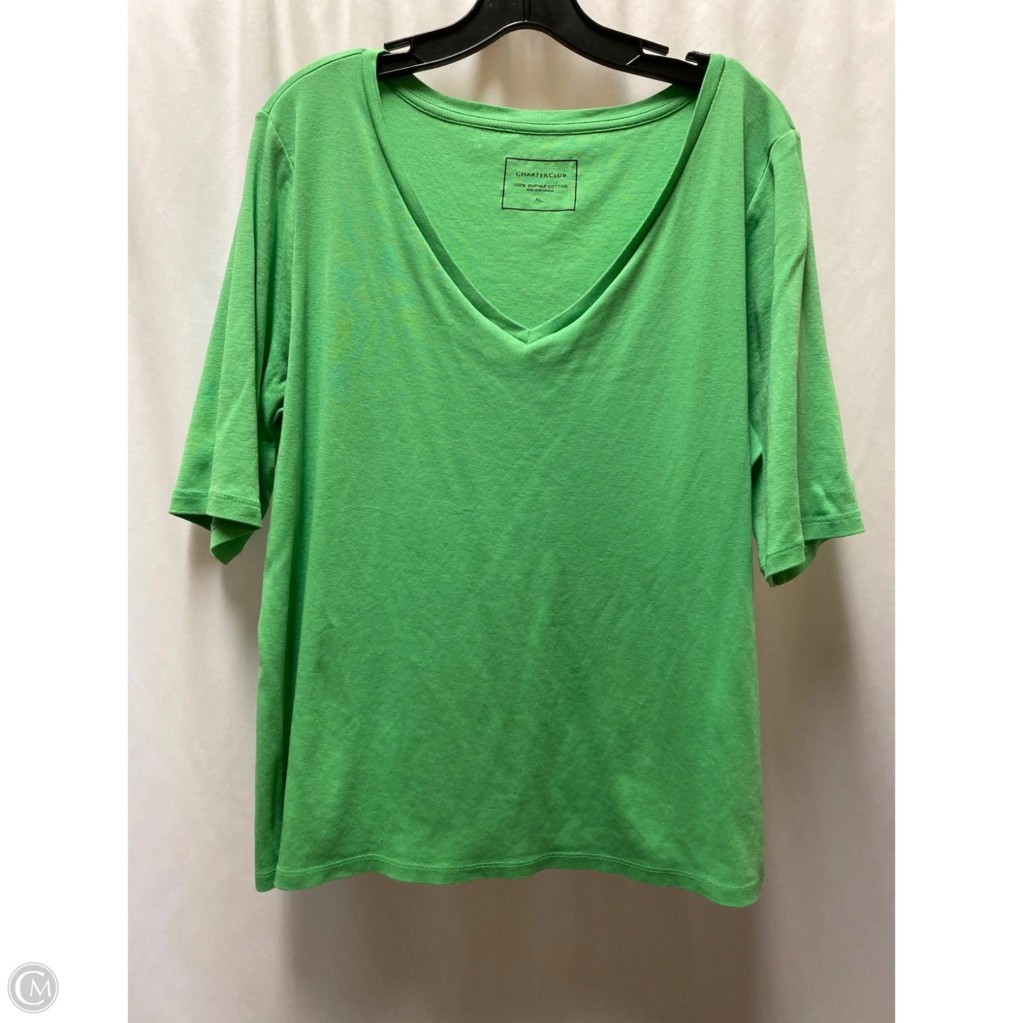 Top Short Sleeve By Charter Club In Green, Size: Xl