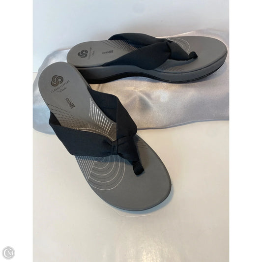 Sandals Flip Flops By Clarks In Black, Size: 9