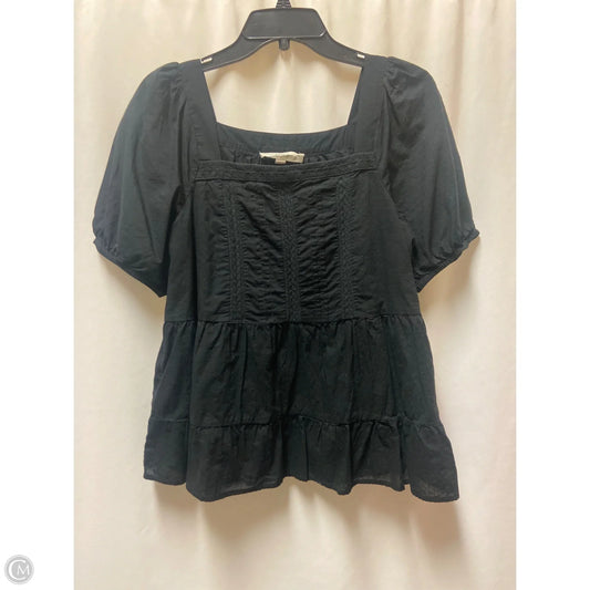 Top Short Sleeve By Loft In Black, Size: M