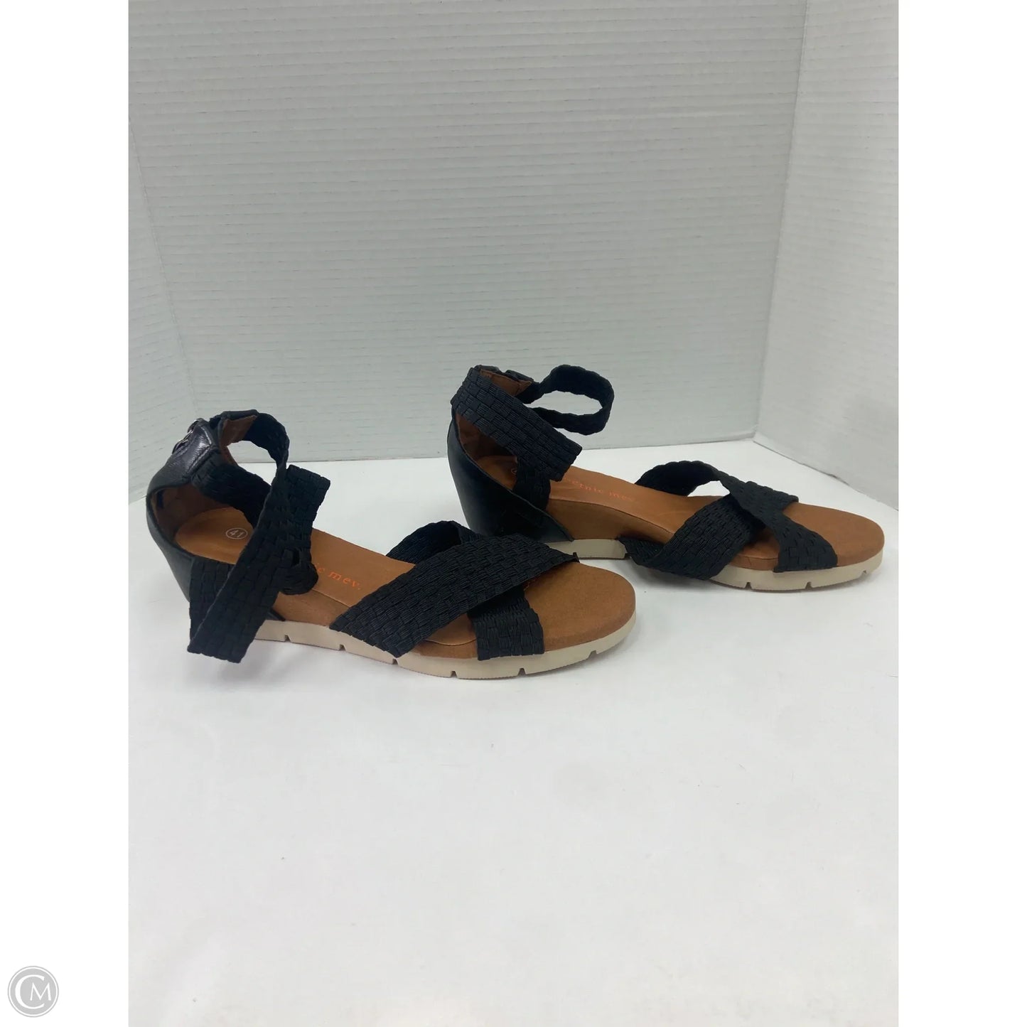 Sandals Heels Wedge By Bernie Mev In Black, Size: 10.5