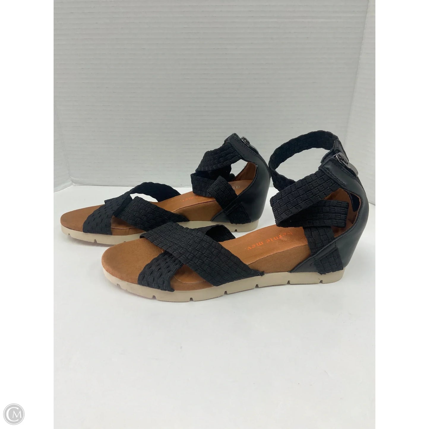 Sandals Heels Wedge By Bernie Mev In Black, Size: 10.5