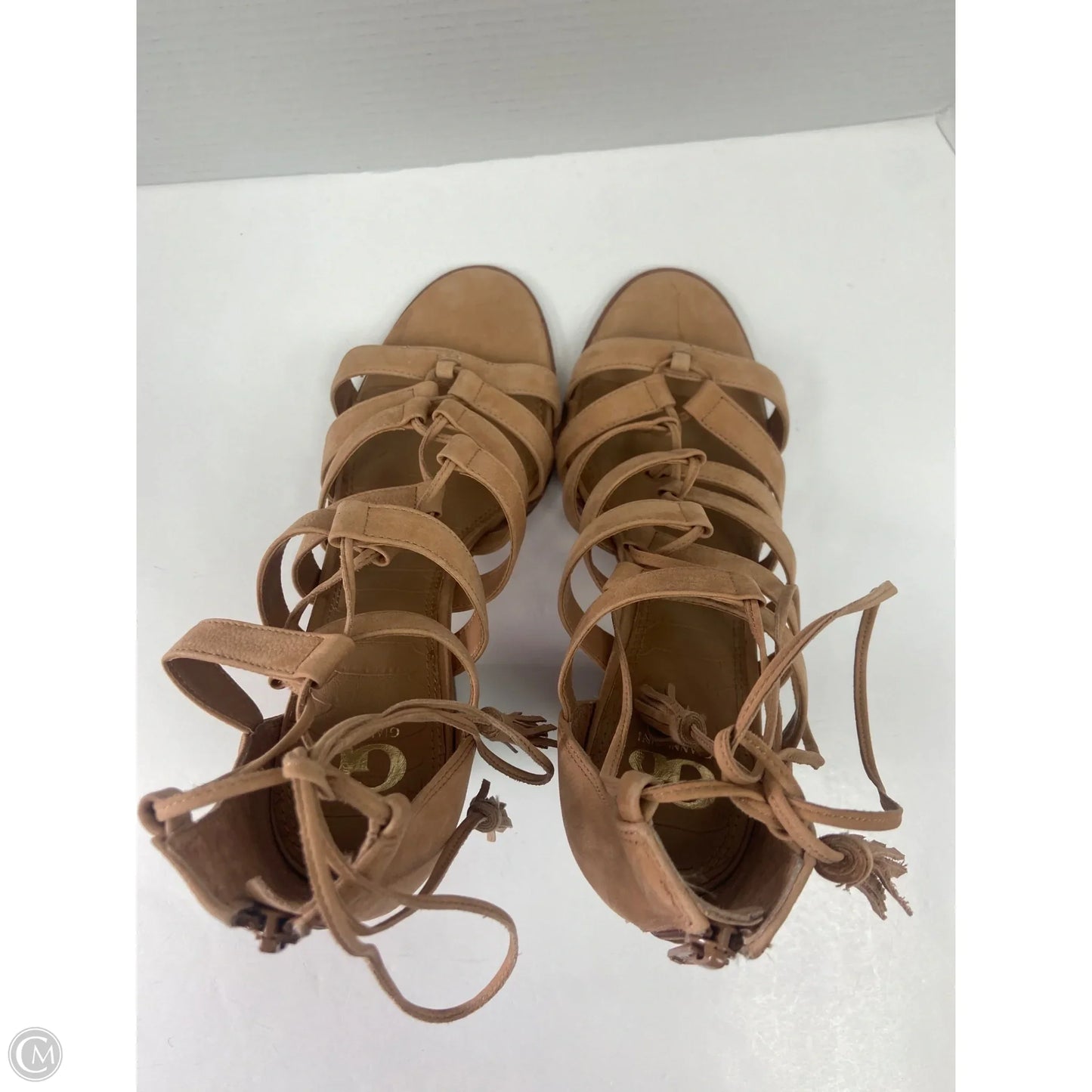 Sandals Heels Block By Gianni Bini In Tan, Size: 11