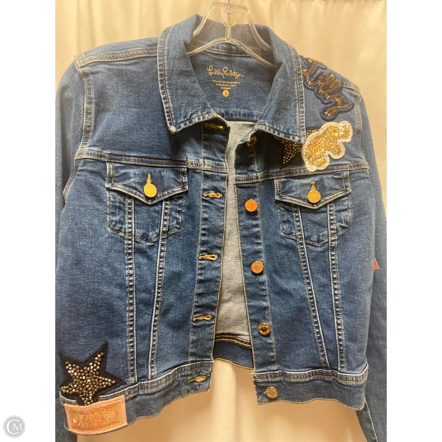 Jacket Designer By Lilly Pulitzer In Blue Denim, Size: S