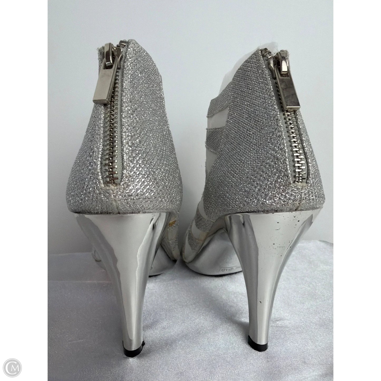 Shoes Heels Stiletto By Clothes Mentor In Silver, Size: 8