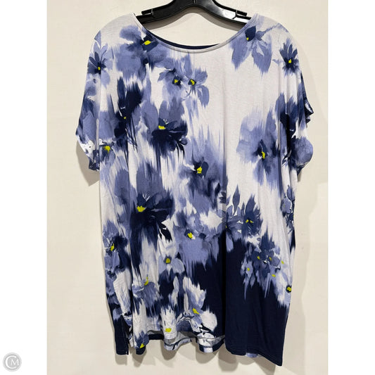 Top Short Sleeve By Simply Vera In Blue, Size: Xl