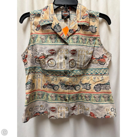Top Short Sleeve By Harley Davidson In Tan, Size: M