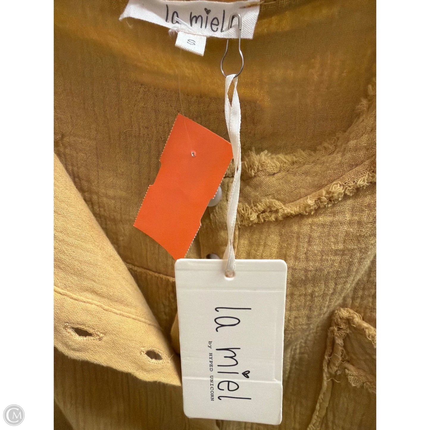Top Short Sleeve By La Miel In Yellow, Size: S