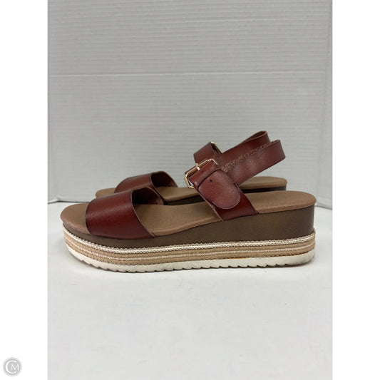 Sandals Heels Block By Cato In Brown, Size: 9