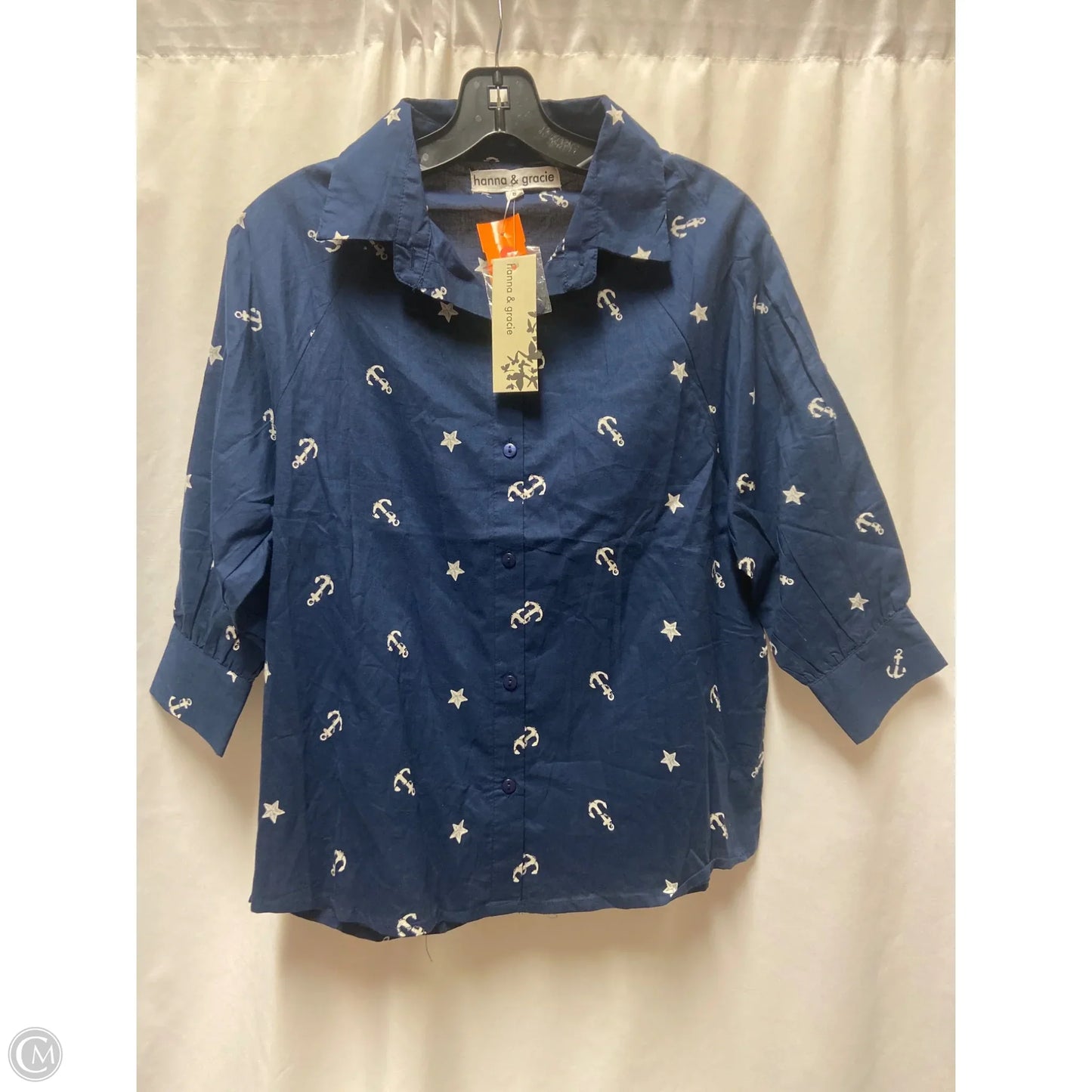Top Short Sleeve By Clothes Mentor In Navy, Size: S